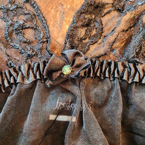 Black Small Fredrick’s Of  Hollywood Women’s Babydoll Lingerie Sheer - Picture 2 of 6